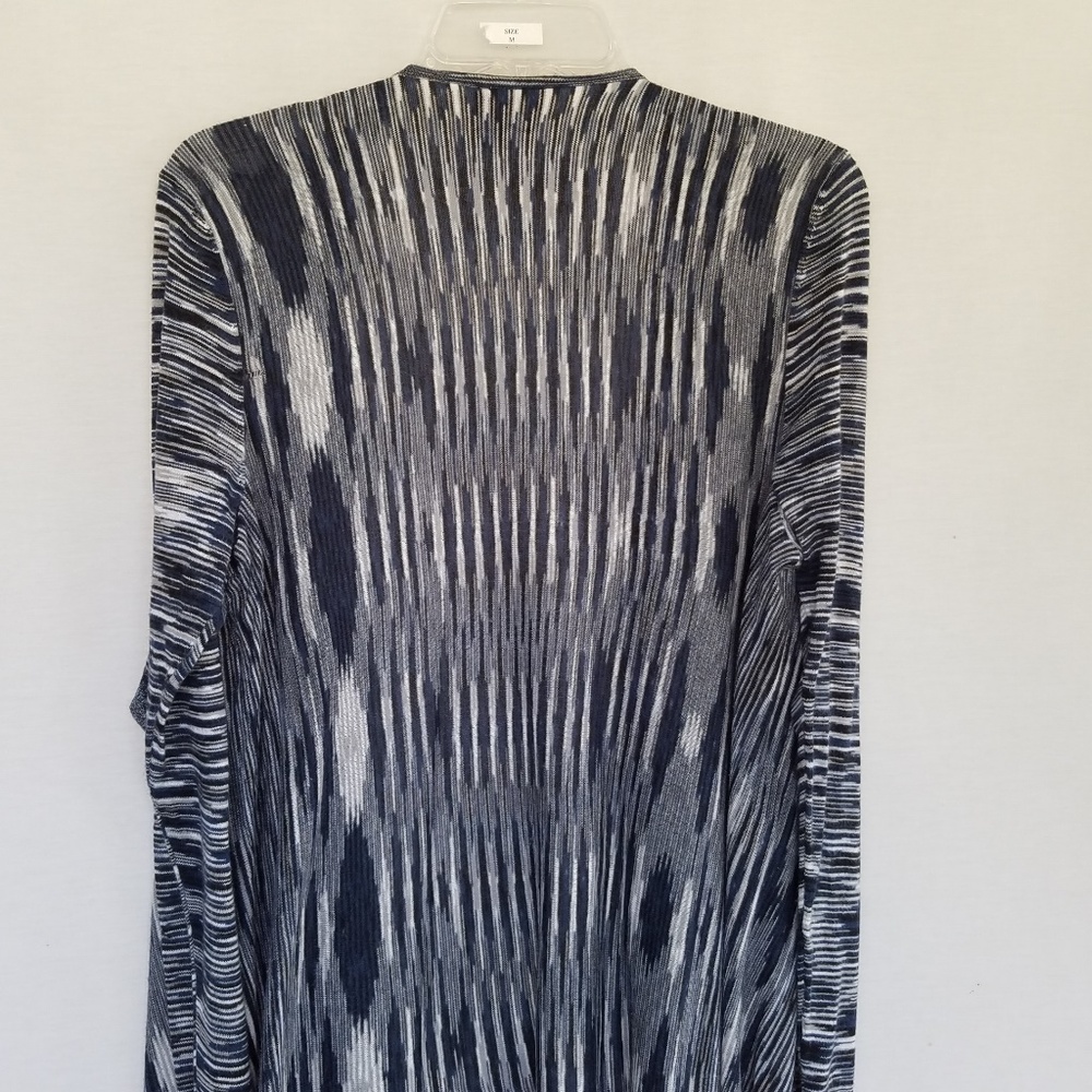 5/$30 Etoile Blue Marled Drape Front Cardigan - Picture 6 of 6